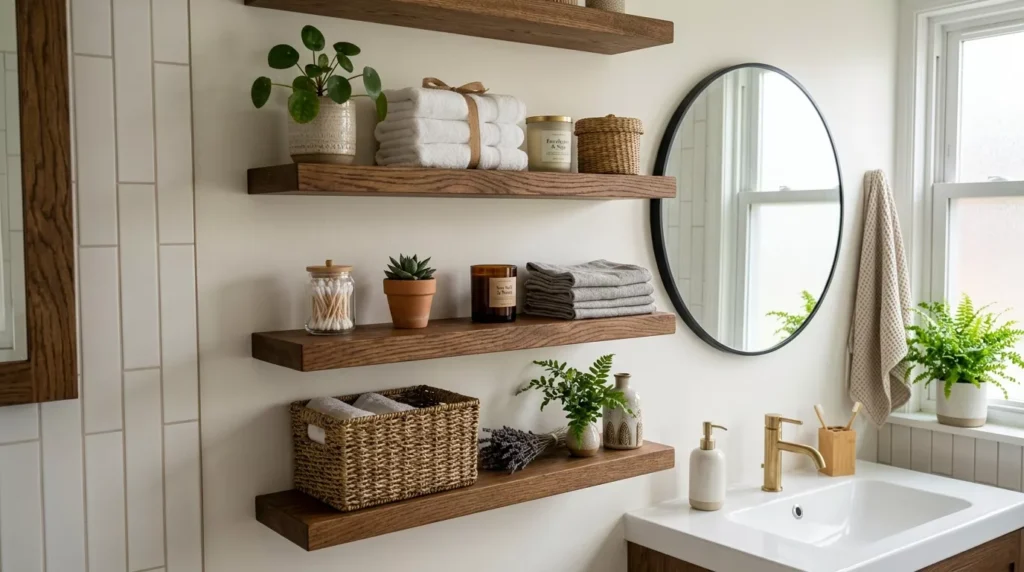 bathroom shelf decor ideas