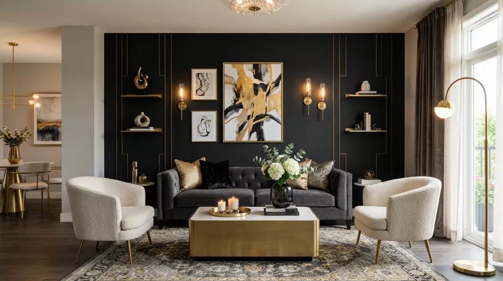black accent wall