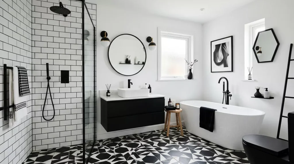 black and white bathroom decor ideas