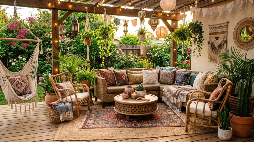 boho outdoor patio design