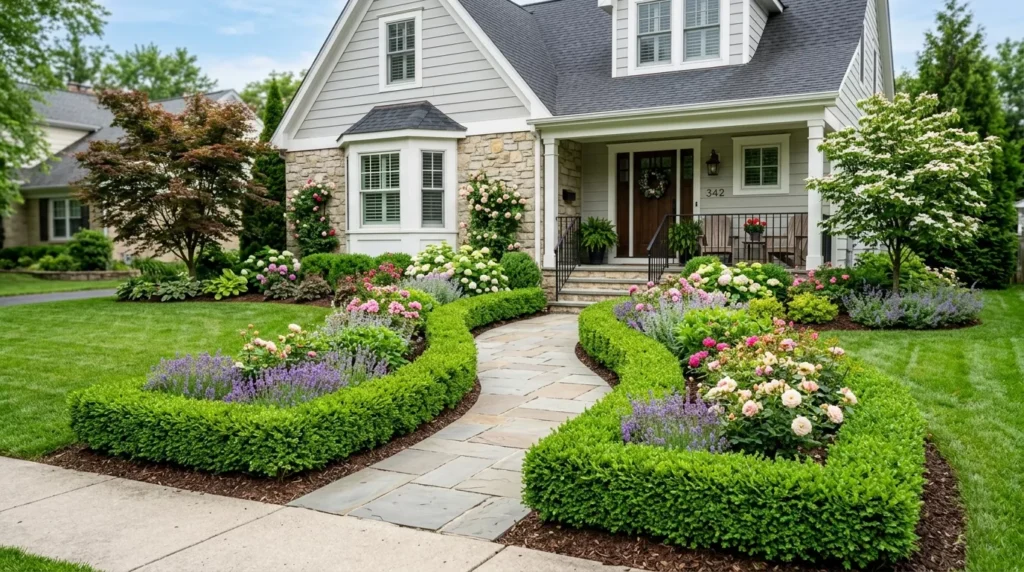 low boxwood border design