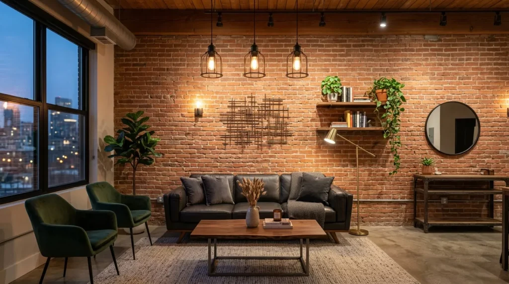 brick accent wall