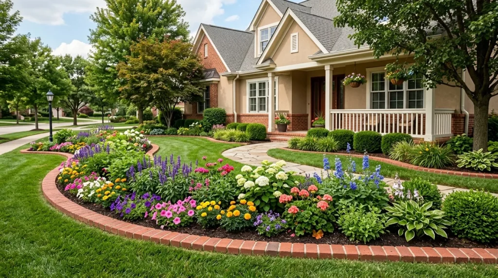 brick border flower bed