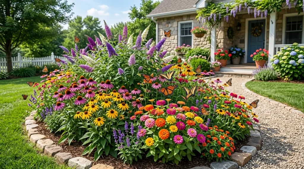 butterfly friendly flower bed
