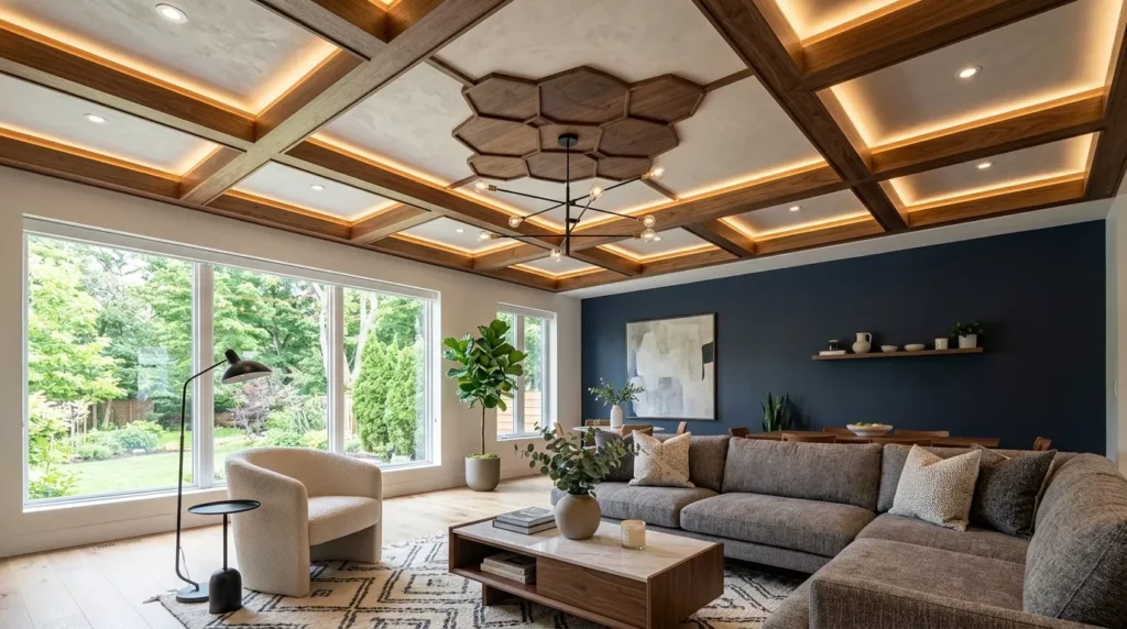 ceiling accent wall