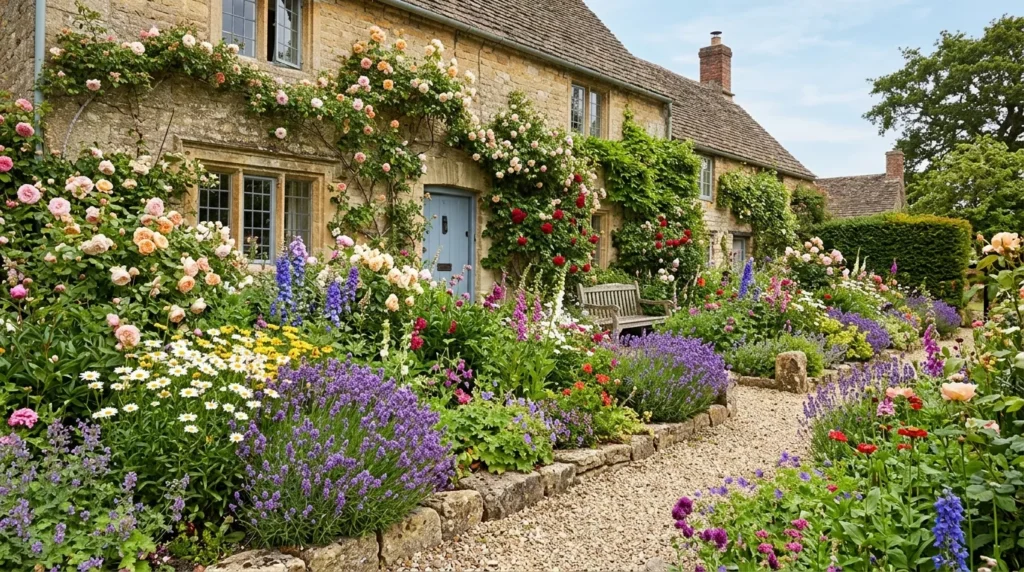 cottage style flower bed