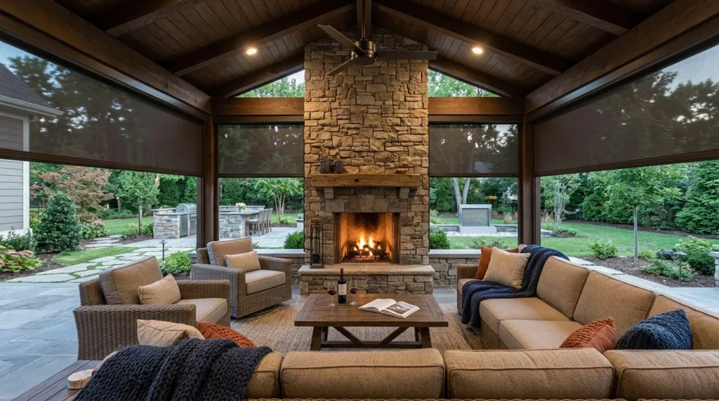 covered outdoor living room for all seasons