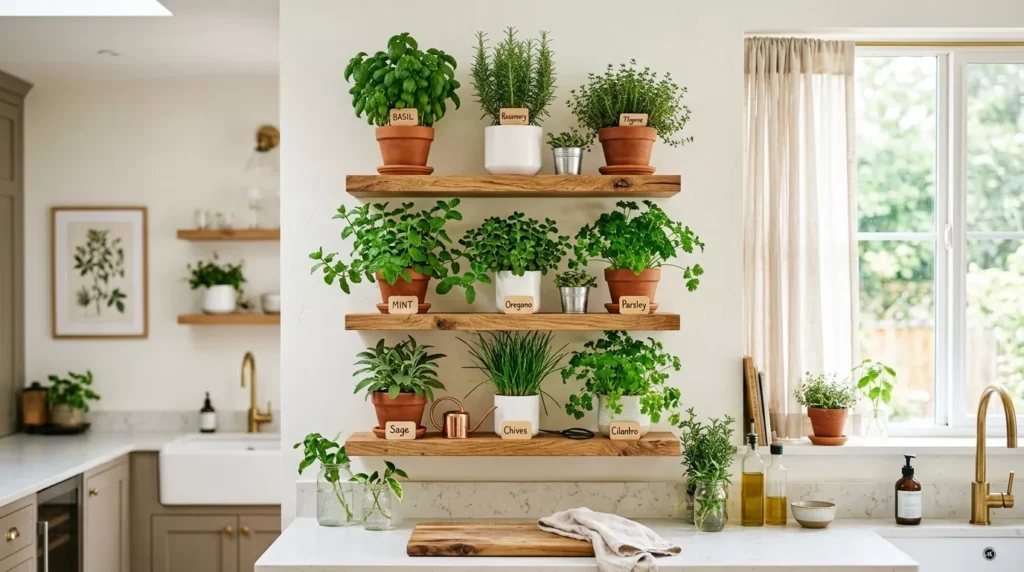 indoor herb garden DIY shelf