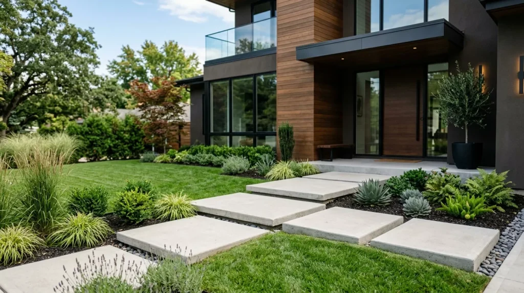 floating concrete stepping path