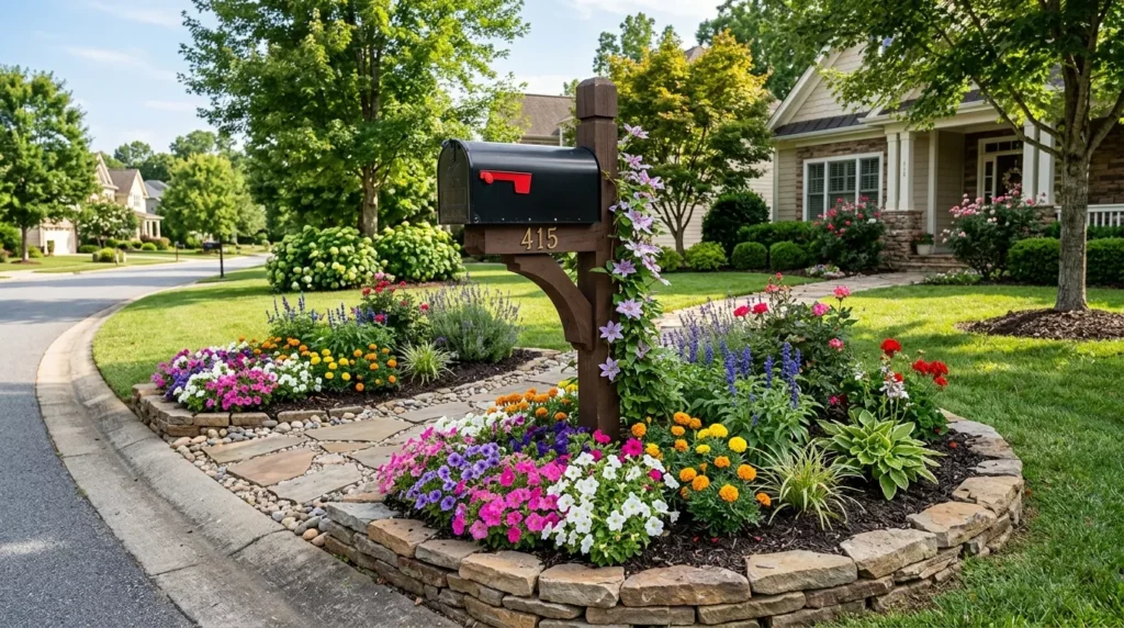 flower bed around mailbox