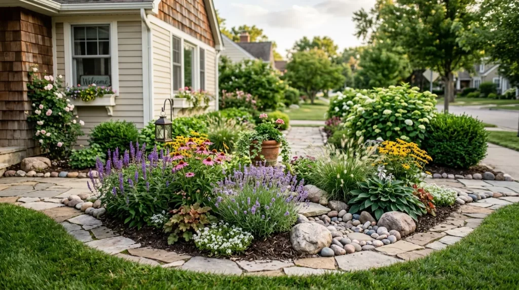 front yard corner accent garden