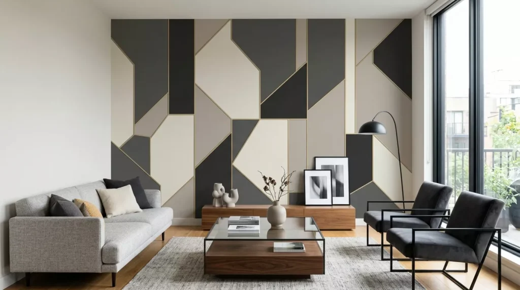 geometric accent wall 
