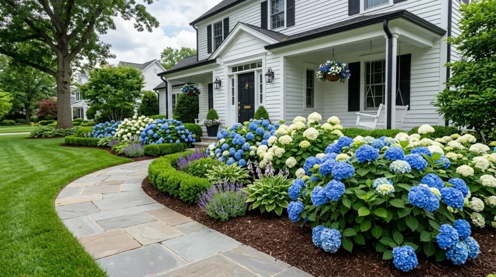 hydrangea flower bed design
