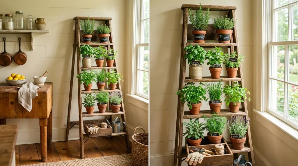 ladder herb garden display