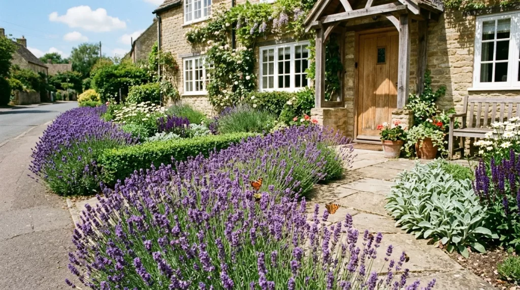 lavender front flower bed