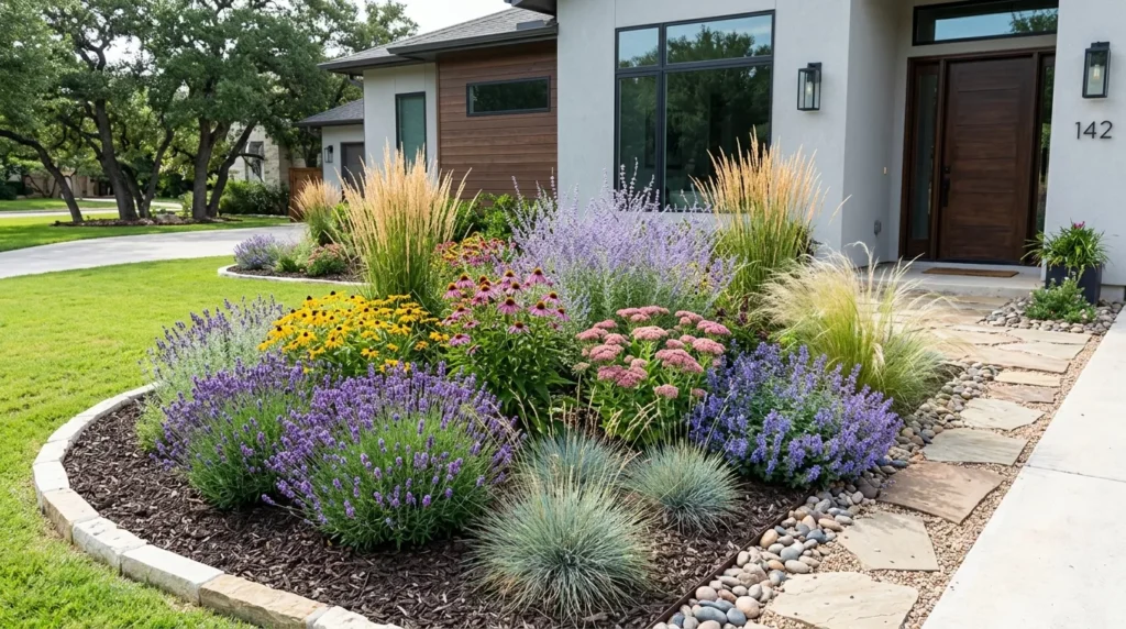 low maintenance flower bed