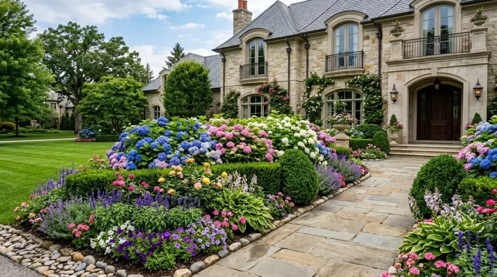 luxury estate flower bed