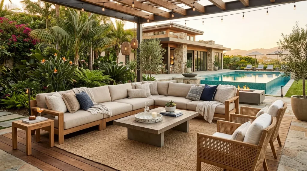 luxury outdoor patio lounge