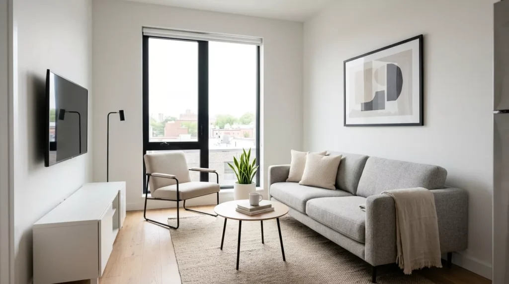 minimalist apartment living room