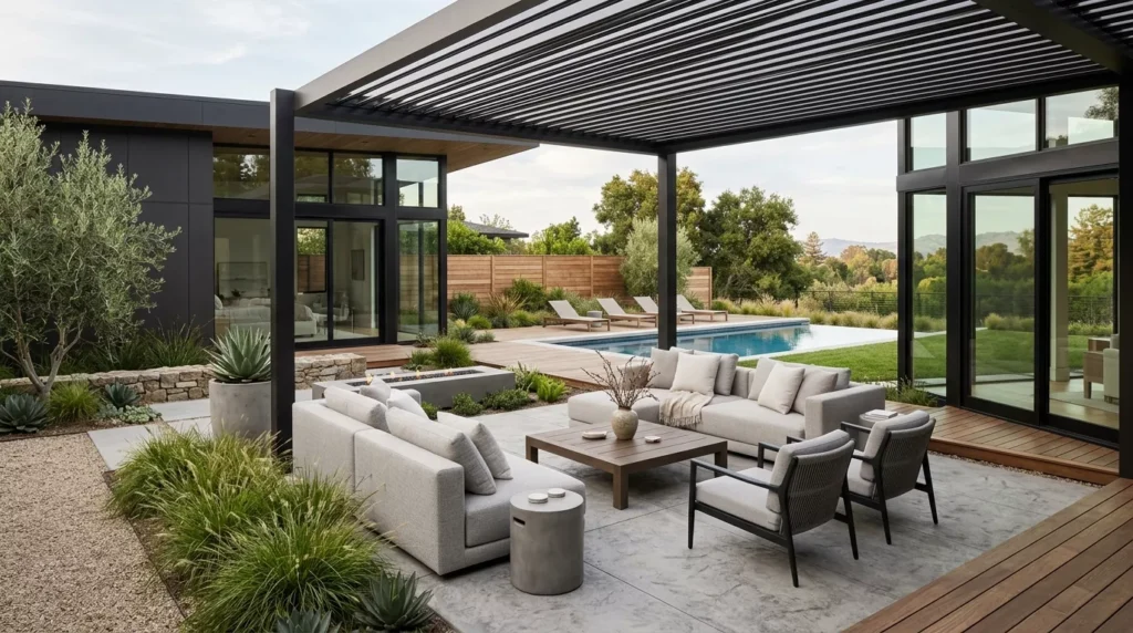 minimalist outdoor living space