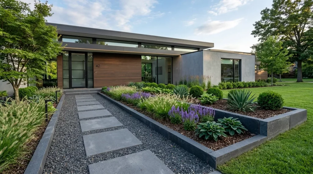 modern minimalist flower bed