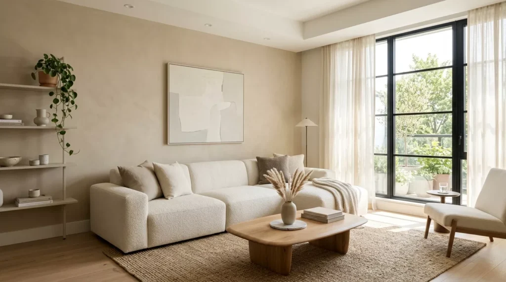 neutral color minimalist room