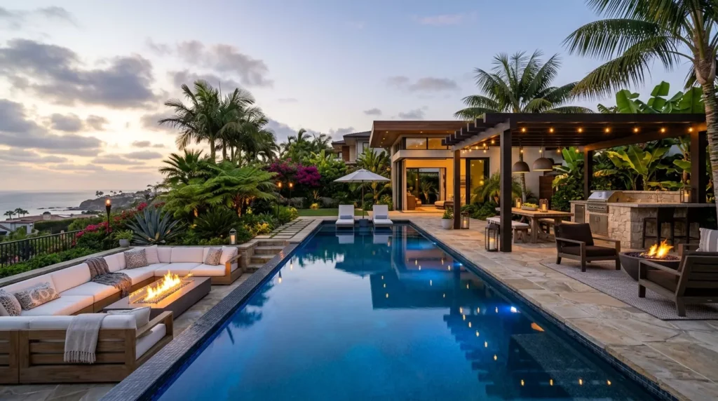 resort style outdoor living space