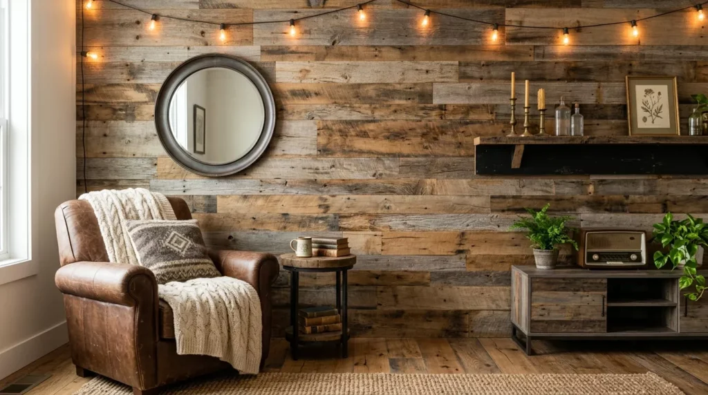 rustic accent wall