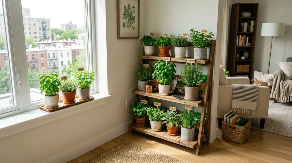 small apartment herb garden