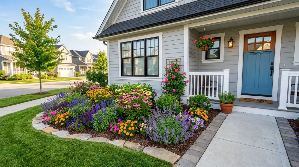 small front yard flower bed