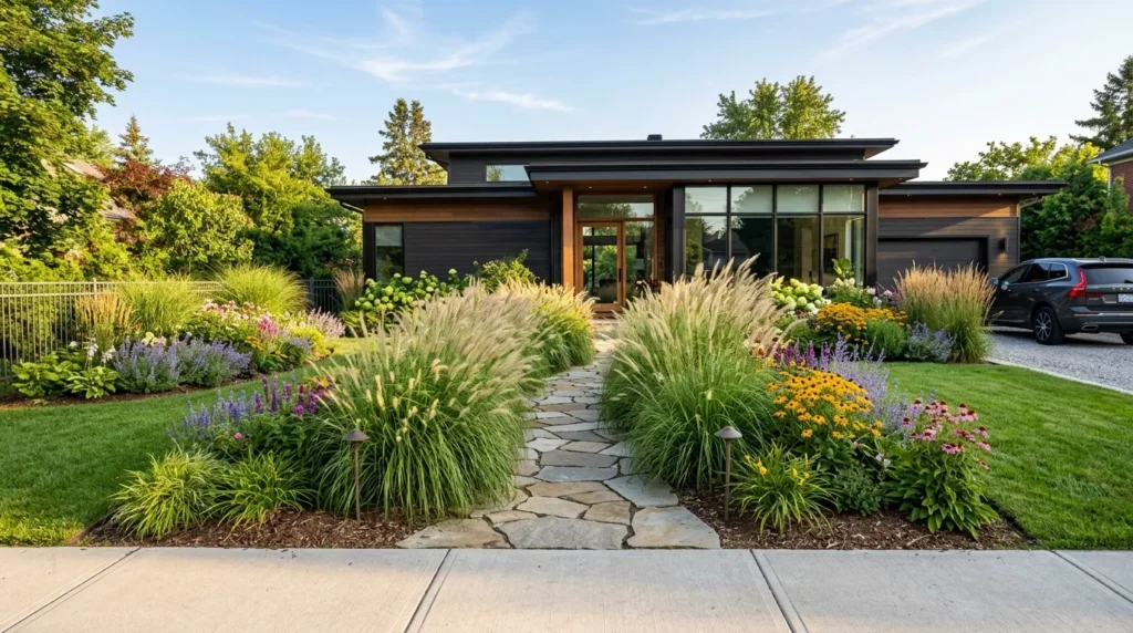 tall ornamental grass border