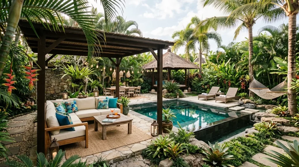 tropical outdoor living retreat