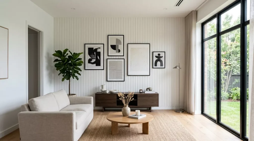 white accent wall