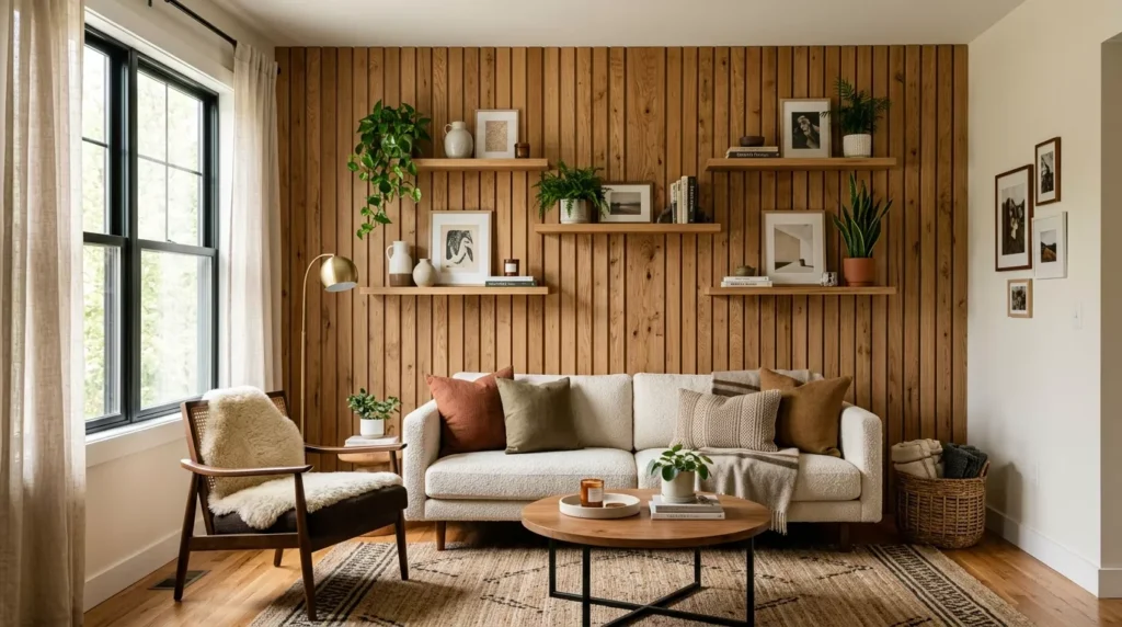 wood accent wall