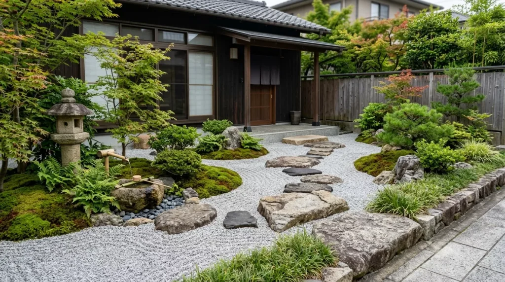 small zen front yard garden