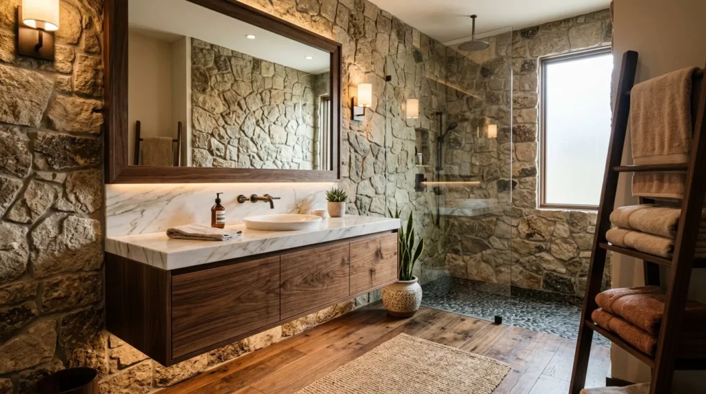 Earth Tone Bathroom