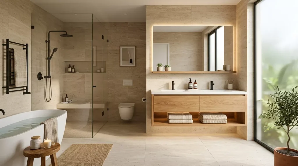 Earth Tone Bathroom