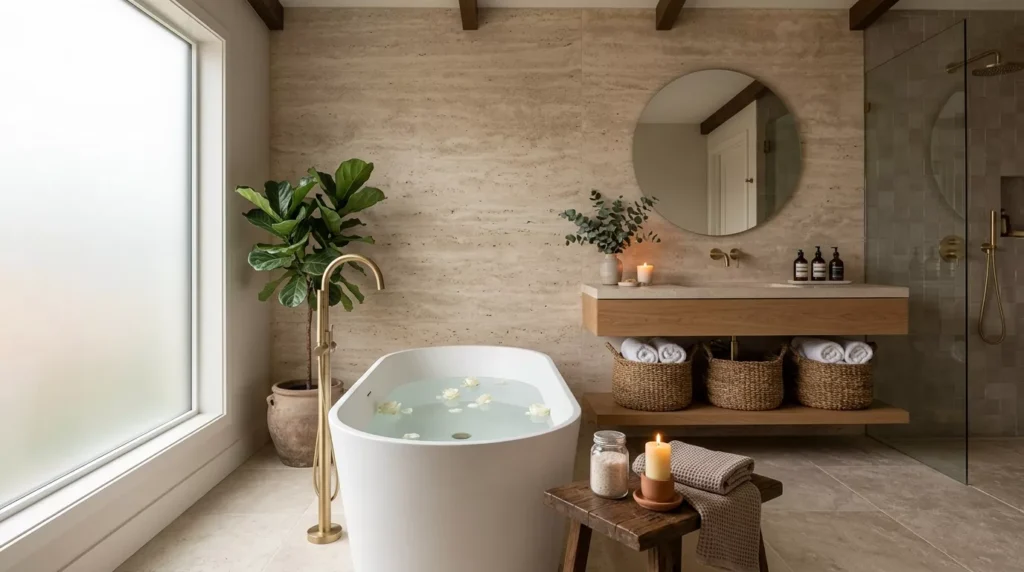 Earth Tone Bathroom