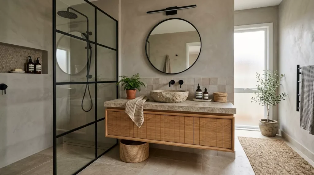 Earth Tone Bathroom