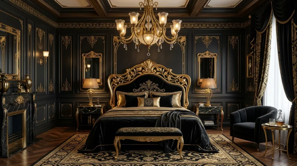 Black Nouveau Bedroom