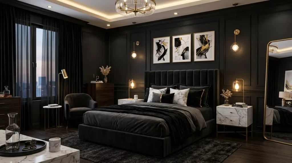 Black Nouveau Bedroom