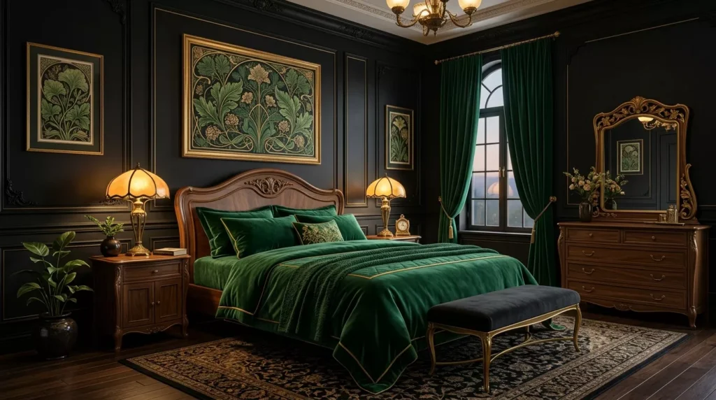 Black Nouveau Bedroom