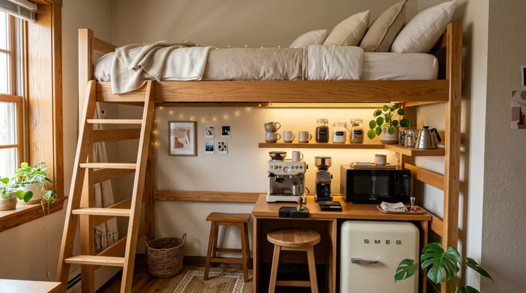 Lofted Bed Dorm Room