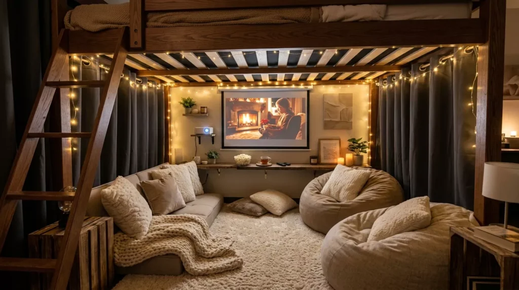 Lofted Bed Dorm Room