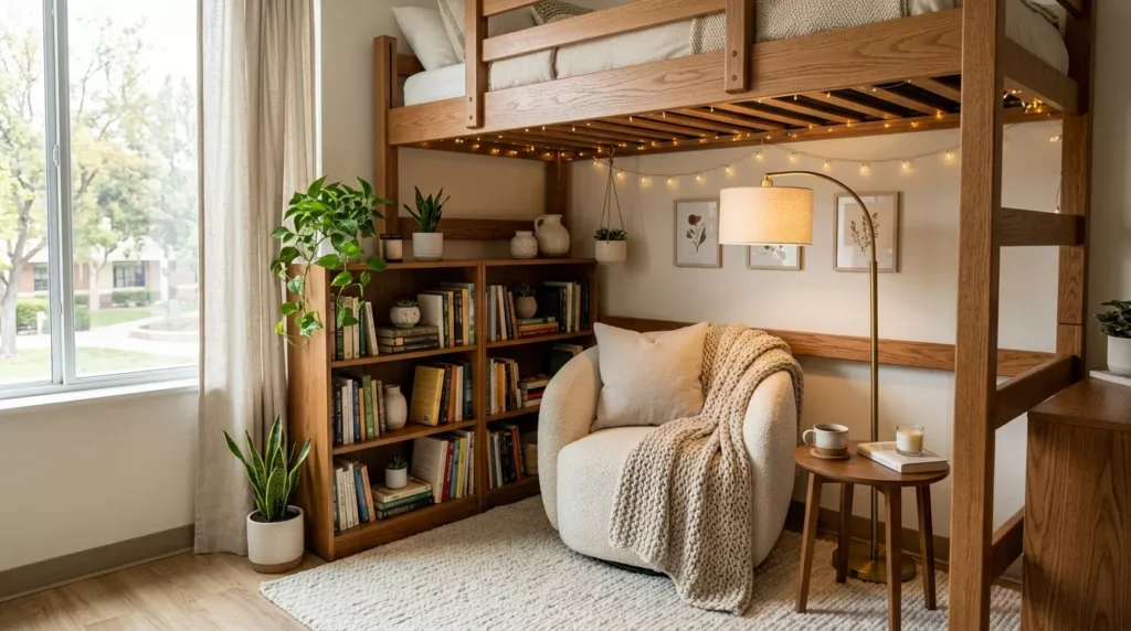 Lofted Bed Dorm Room