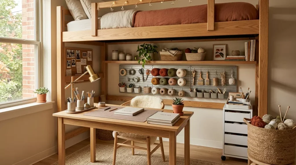 Lofted Bed Dorm Room