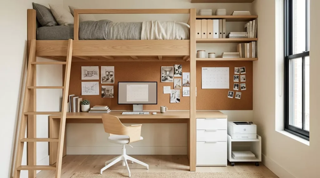 Lofted Bed Dorm Room