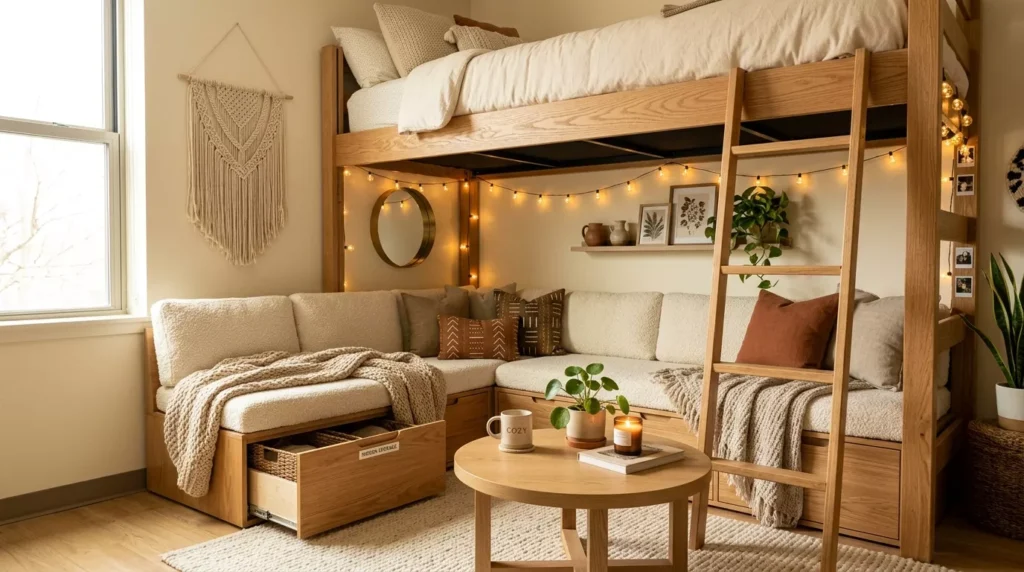 Lofted Bed Dorm Room