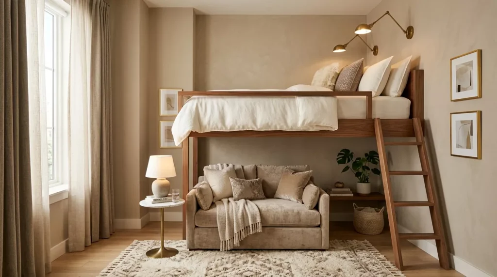 Lofted Bed Dorm Room