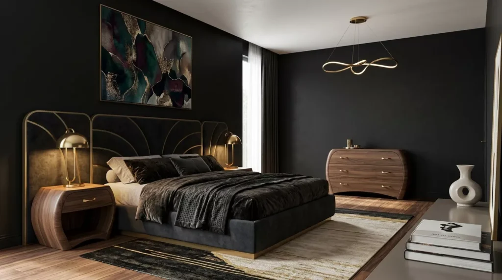Black Nouveau Bedroom